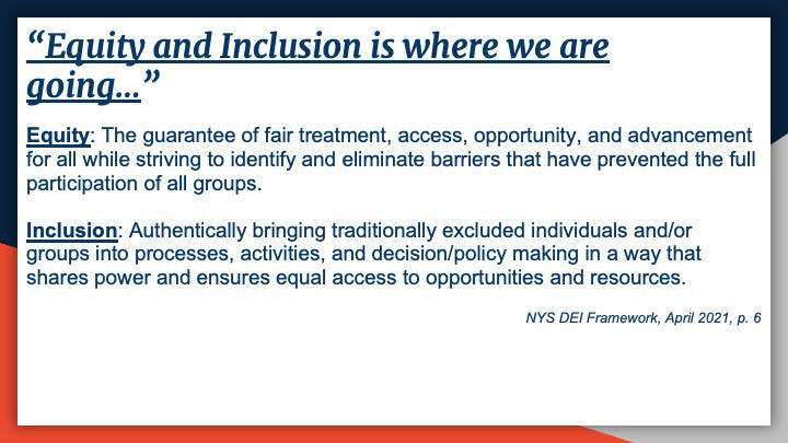Equity and inclusion is where we are going