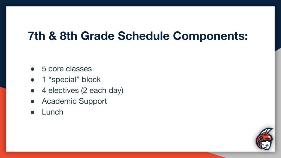 Seventh and Eighth Grade Schedule Components